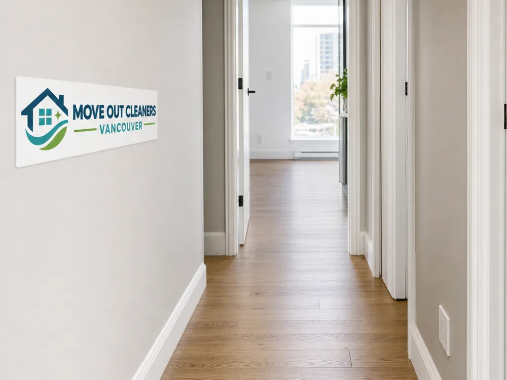 Clean hallway baseboards and door frames with crisp, dust-free trim lines