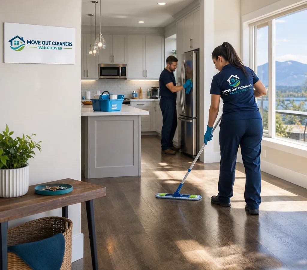 Bright freshly cleaned West Vancouver home with spotless floors, gleaming kitchen surfaces, and a tidy entryway